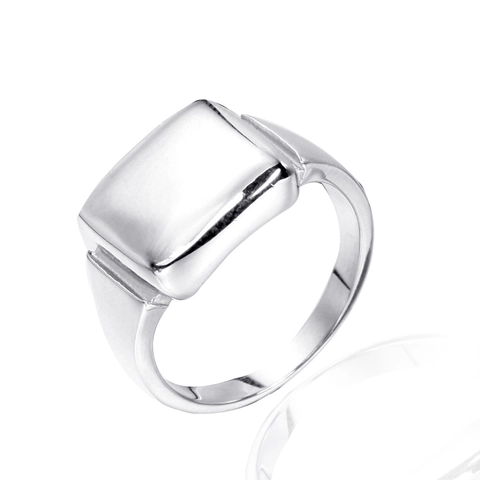 Anillo de Sello Cuadrado de Acero Inoxidable Pulido Minimalista para Hombre Mujer Punk Hip Hop Geométrico Anillo de Banda Plana Joyería Regalo