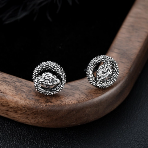 Retro Koperen Slang Oorknopjes Voor Heren Dames Punk Gothic Dier Ring Oorbellen Hip Hop Sieraden Accessoires Cadeau