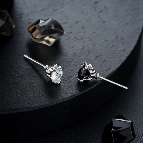 Fashion Copper Minimalist Geometric Round Stud Earrings With Rhinestone Inlaid For Men And Women Chic Daily Jewelry Gift