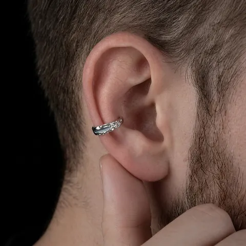 Unisex Onregelmatige Lava Textuur Koperen Oormanchet Geen Piercing Munt Groen Gletsjerblauw Emaille Oorclips