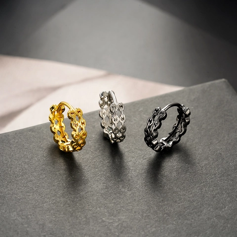 Vintage Creolen Met Kettingmotief Van Vergalvaniseerd Koper Voor Dames Heren Unisex Punk Stijl Sieraden Accessoires