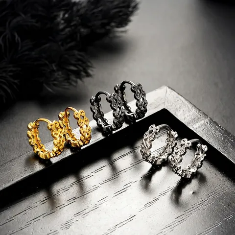 Vintage Creolen Met Kettingmotief Van Vergalvaniseerd Koper Voor Dames Heren Unisex Punk Stijl Sieraden Accessoires