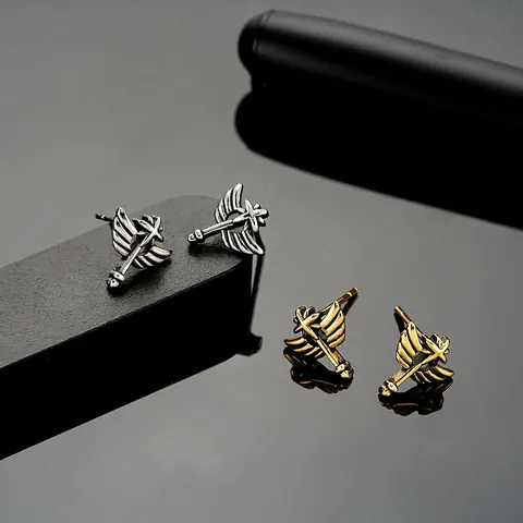 Vintage Engelsflügel Schwert Ohrstecker Kupfer Galvanisiert Punk Stil Unisex Minimalistische Mode Ohrringe Schmuck Zubehör