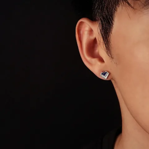 Unisex Dreieck Ohrstecker Kupfer Strass Farbblock Geometrische Ohrringe Mode Schmuck Für Herren Damen Täglich Party Tragen