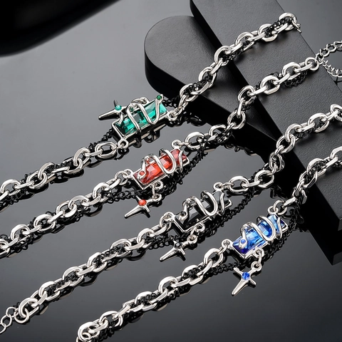 Bracciale Avvolto in Acciaio Inossidabile Punk Per Uomo Donna Bracciale a Catena con Ciondolo a Croce in Strass Gotico
