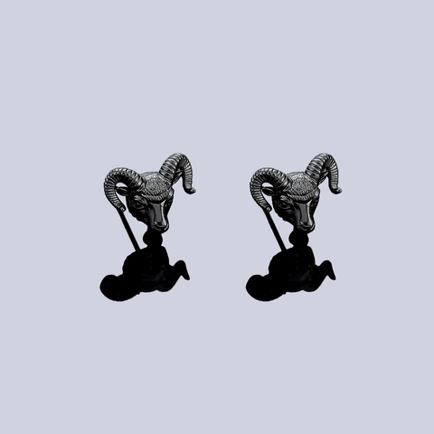 Vintage Testa di Ariete Zodiaco Pecora Orecchini a Bottone per Uomo Donna Rame Gothic Punk Magnetici Ear Clips Gioielli di Moda Regalo