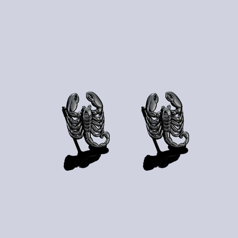 Punk Gothic Scorpion Stud Earrings Copper Stainless Steel Post Vintage Distressed Jewelry For Men Women Cool Ear Clips