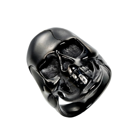 Stainless Steel Skull Ring For Men Women Punk Rock Gothic Style Biker Jewelry Gold Black Electroplated Skeleton Finger Ring