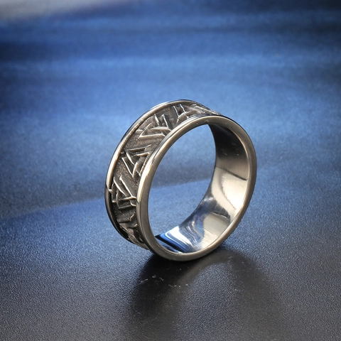 Nordic Viking Valknut Celtic Knot Stainless Steel Ring For Men Women Vintage Geometric Valknut Pattern Biker Jewelry Gift
