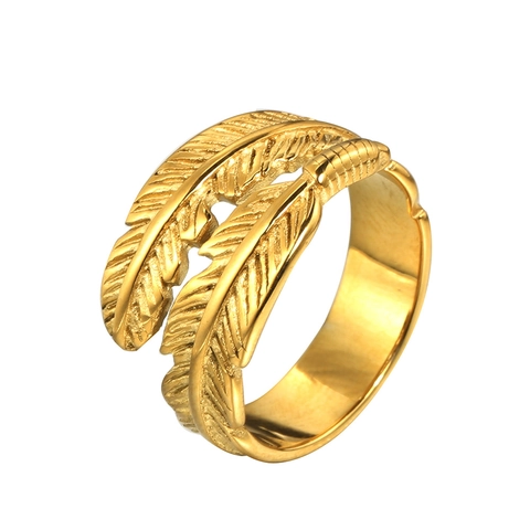 Vintage Roestvrij Staal Dubbele Veer Open Ring Voor Vrouwen Mannen Verstelbare Retro Punk Blad Biker Vingerring Mode Sieraden