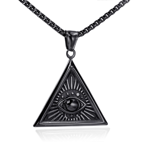 Retro Punk Stainless Steel All-Seeing Eye Triangle Pendant Only For Men Eye Of Providence Gothic Mysticism Jewelry