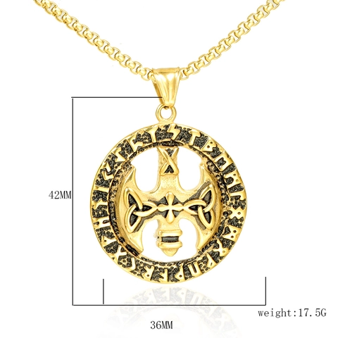 Vintage Stainless Steel Viking Axe Cross Rune Pendant Only Norse Mythology Celtic Knot Jewelry Accessory For Men Women