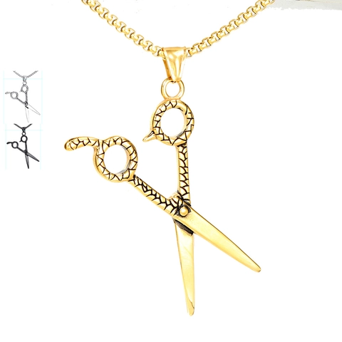 Colgante de Tijeras de Acero Inoxidable Retro Solo Sin Cadena Estilo Punk Industrial Dije de Collar Forma de Tijeras Joyería para Hombre Mujer