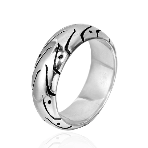 Anillo Vintage de Acero Inoxidable con Banda de Rodadura para Hombre Mujer Estilo Punk Industrial Textura Mecánica Joyería