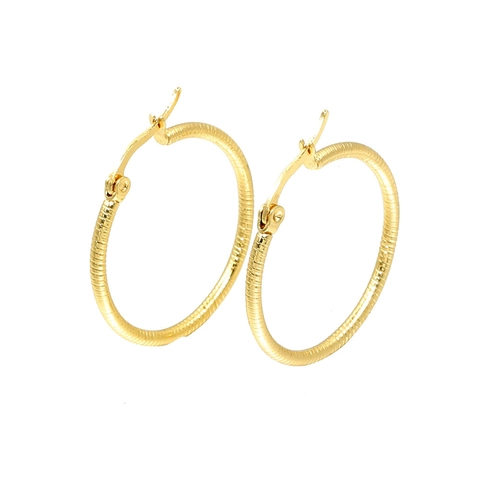 Orecchini a Cerchio in Acciaio Inossidabile Oro per Donna Stile Europeo Trama a Spirale Orecchini Circolari Gioielli Regalo
