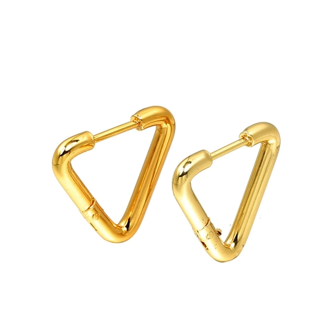Pendientes de Aro Triangulares de Acero Inoxidable Minimalistas Para Mujer Hombre Moda Geométrica Galvanizado Oro Pulido Joyas
