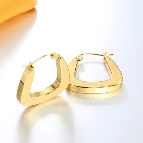 Minimalistische Geometrische U-Vormige Creolen Voor Dames Roestvrij Staal 18K Verguld Retro Mode Oorbellen Sieraden Cadeau