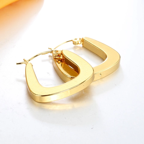 Minimalistische Geometrische U-Vormige Creolen Voor Dames Roestvrij Staal 18K Verguld Retro Mode Oorbellen Sieraden Cadeau