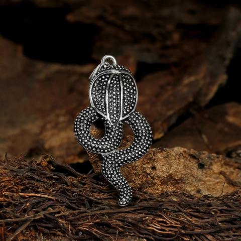 Colgante de Serpiente Cobra Real de Acero Inoxidable Punk Vintage Solo Sin Cadena para Hombre Joyería Gótica de Animales