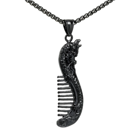 Colgante Peine Dragón de Acero Inoxidable Para Hombre Mujer Hip Hop Retro Punk Joyería Hecho a Mano Colgante Solo Sin Cadena