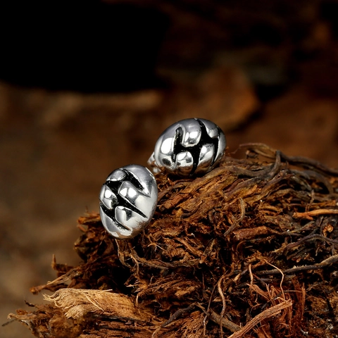Boucles d'Oreilles Clous en Acier Inoxydable Forme Haricot Pour Femme Punk Gothique Forme Patte d'Animal Bijoux Esthétique Noir