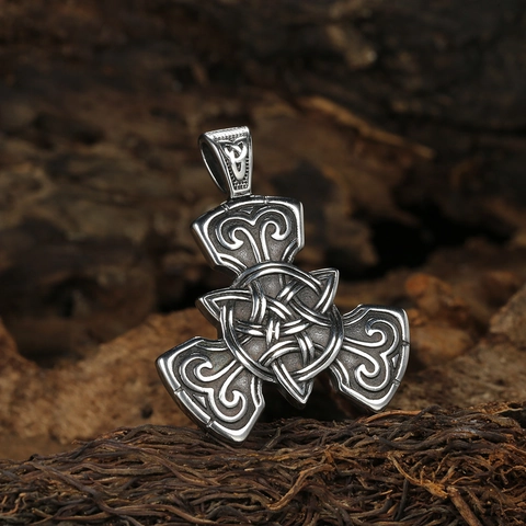 Collana con Ciondolo a Nodo Celtico Vichingo Nordico Vintage per Uomo Acciaio Inossidabile Design Retro Martello di Thor Gioielli in Metallo Invecchiato