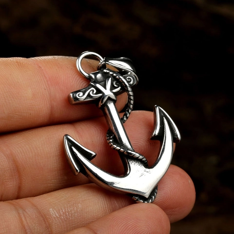 Collana con Pendente ad Ancora Nautica in Acciaio Inossidabile Retrò per Uomo Donna Collana a Forma di Ancora Argento