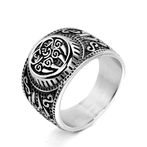 Anello Zampa d'Orso in Acciaio Inossidabile Vintage Nodo Celtico Guerriero Vichingo per Uomo Gioielli Moda Nordica