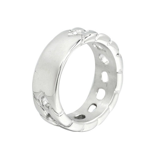 Anello In Acciaio Inossidabile Con Motivo A Catena Trapuntata Per Uomo Donna Stile Occidentale Galvanizzato Anello A Fascia Geometrica Gioielli