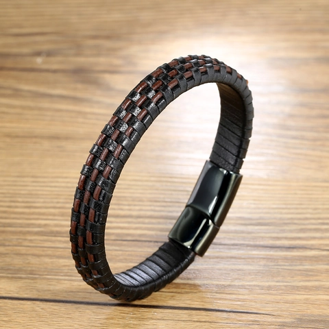 Vintage Herren Edelstahl Armband Casual Geflochtenes Design Mit Magnetverschluss Maskuliner Modeschmuck