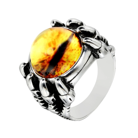 Anello in Acciaio Inossidabile Vintage Artiglio di Drago Malocchio Gotico Punk Aquila Talon Anello Aperto per Uomo Donna Gioielli Regalo