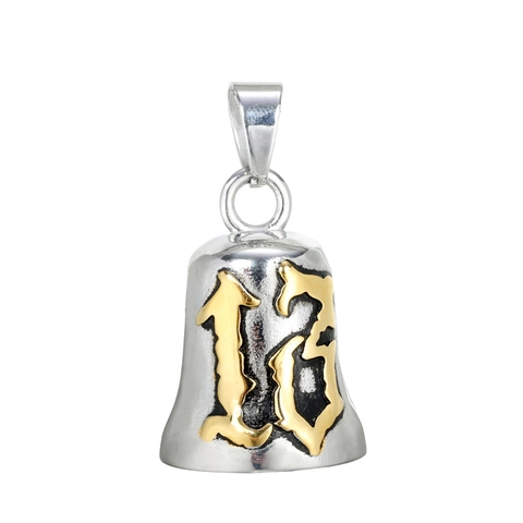 Collana con Ciondolo a Campana Numero 13 Gotica da Uomo Acciaio Inossidabile 316 Gioielli Biker Stile Industriale Retrò Oro Argento