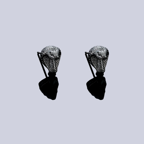 Pendientes de Botón de Cabeza de Serpiente de Cobre Retro para Hombre Mujer Punk Gótico Zodiaco Cobra Joyería Poste de Acero Inoxidable Clips Magnéticos