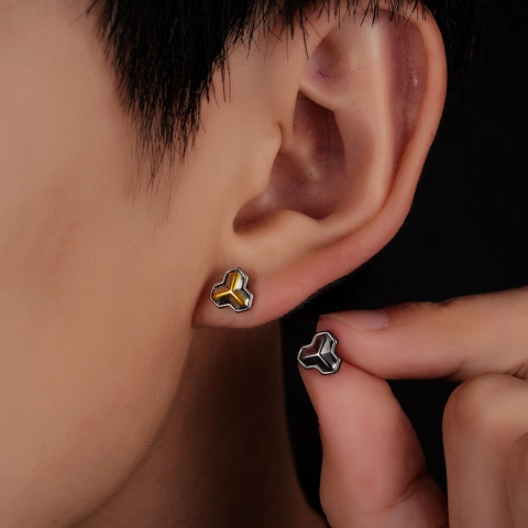 Geometrische Kleeblatt Stern Ohrstecker Für Herren Und Damen Unisex Galvanisiertes Kupfer Edelstahlstift Schmuck