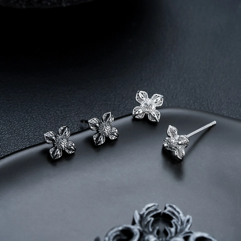 Pendientes de Botón de Cobre con Flor de Loto Vintage para Hombre Mujer Diseño Floral Galvanizado Joyería Unisex Retro