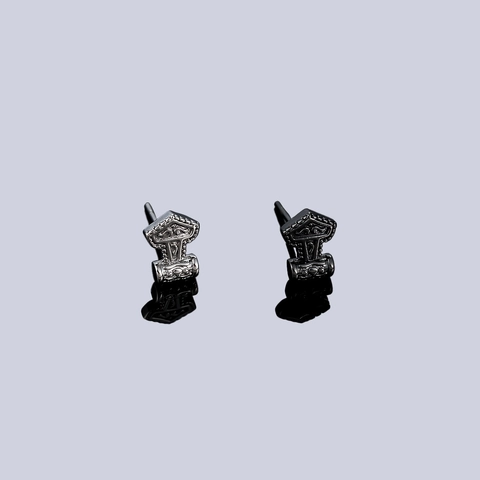 Pendientes de Botón Viking Martillo de Thor Mjolnir Para Hombre Mujer Cobre Vintage Galvanizado Poste de Acero Inoxidable