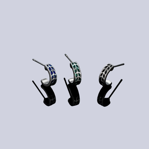 Vintage Kupfer C-Förmige Ohrstecker Geometrisches Pfeilmuster Emaille Tropföl Ohrringe Stahlstift Mode Schmuck Für Damen Herren