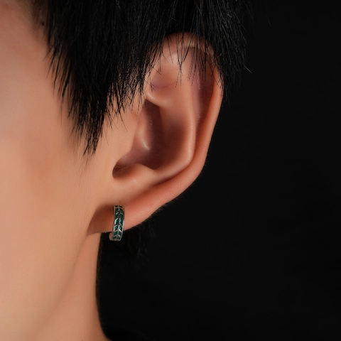 Vintage Kupfer C-Förmige Ohrstecker Geometrisches Pfeilmuster Emaille Tropföl Ohrringe Stahlstift Mode Schmuck Für Damen Herren