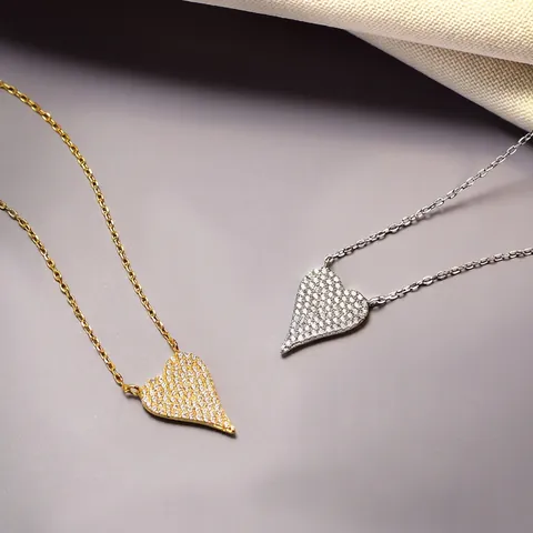 S925 Sterling Silber Strass Herz Anhänger Halskette Für Damen Trendy Fashion Eingelegt Schmuck Elegante Schlüsselbeinkette