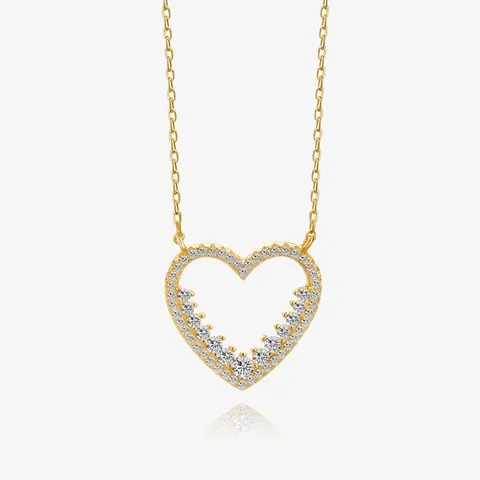 925 Sterling Silber Herz Anhänger Halskette Für Damen Elegant Mikro Eingelegt Zirkonia Hohl Liebe Charm Halsketten Geschenk