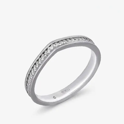Eleganter 925 Sterlingsilber V-Förmiger Ring Minimalistischer Zirkonia Eingelegter Schmuck Für Damen Tägliches Vielseitiges Accessoire