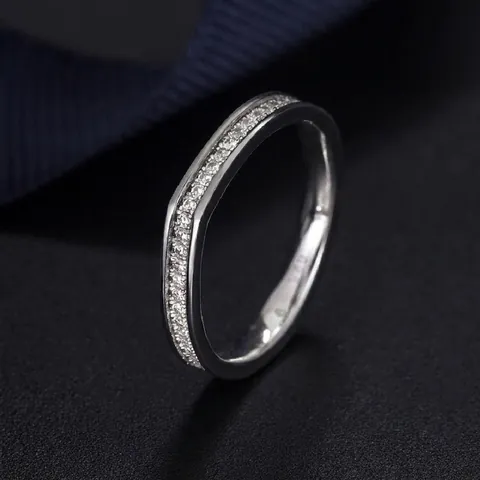 Eleganter 925 Sterlingsilber V-Förmiger Ring Minimalistischer Zirkonia Eingelegter Schmuck Für Damen Tägliches Vielseitiges Accessoire
