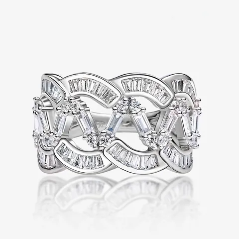 Luxe 925 Sterling Zilver Brede Golf Ring Voor Vrouwen Micro Ingelegde Zirconia Mode Sieraden Overdreven Vinger Ring