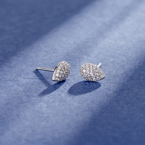 S925 Sterling Zilver Waterdruppel Oorknopjes Voor Vrouwen Micro Pave Zirconia Peervormig Eenvoudig Minimalistisch Bruiloft Feest Sieraden