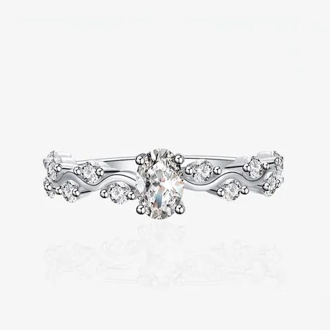 Elegante 925 Sterling Zilveren Ring Voor Dames Met Ovale Zirconia Wijnstok Ontwerp Lichte Luxe Mode Sieraden Ring