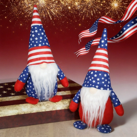 Independence Day Gnomes Rudolph Faceless Old Man Decoration Stars Stripes Patriotic Non Woven Fabric Plush Gnome Ornament For Party Home Decor