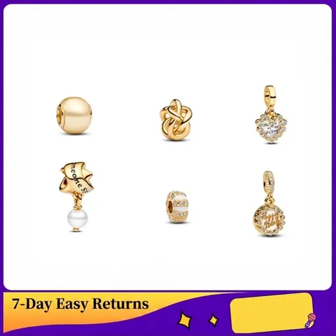 Breloques en Argent Sterling 925 Plaqué Or Cœur Infini avec Zircone pour Fabrication de Bijoux DIY Bracelet Collier Femme