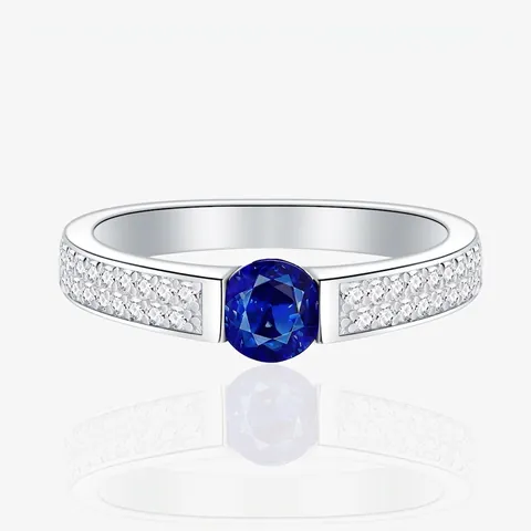 Classico Anello in Argento Sterling 925 Con Pietra Rotonda Colorata E Micro Pave Strass Fascia Geometrica Gioielli Donna Regalo