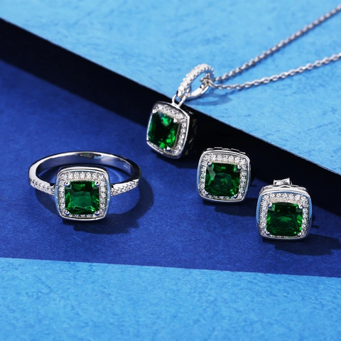 Pendientes de Botón de Plata de Ley 925 Halo Cuadrado Circonia para Mujer Pendientes con Piedras Preciosas Incrustadas Joyería
