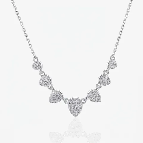 925 Sterling Silver Pave Zirconia Water Drop Pendant Necklace Pear Shaped Multi Stone Necklace For Women Luxury Jewelry